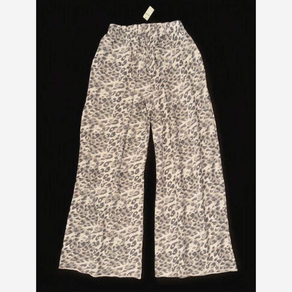 NEW Aerie Women's Street Trousers XS S M L Wide Leg knit pants leopard tan taupe - Picture 5 of 8